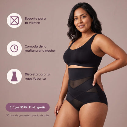 Faja panty posparto sin velcro, discreta bajo la ropa