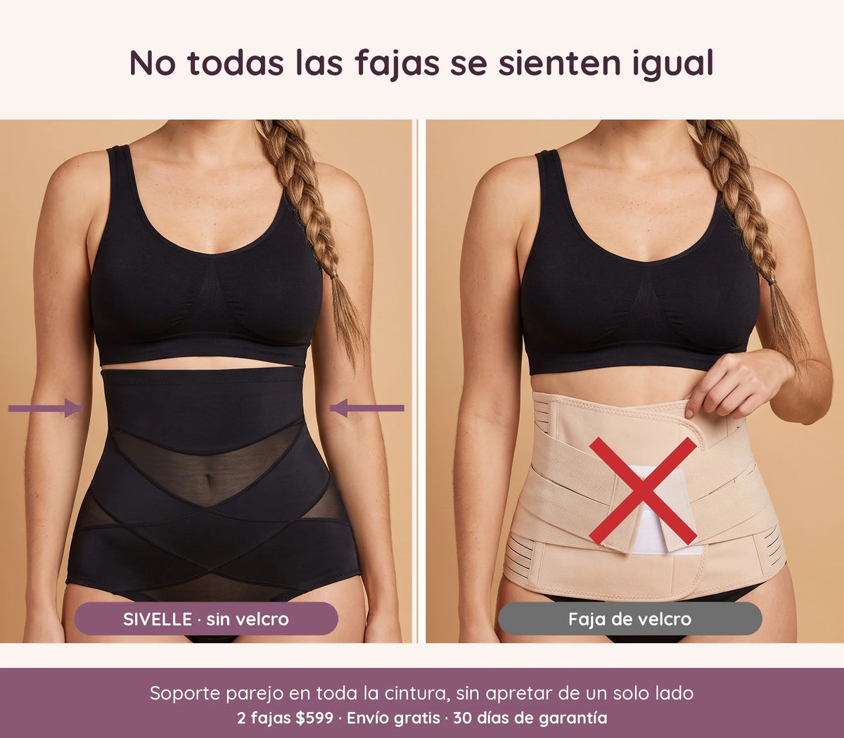 Faja panty posparto sin velcro, discreta bajo la ropa