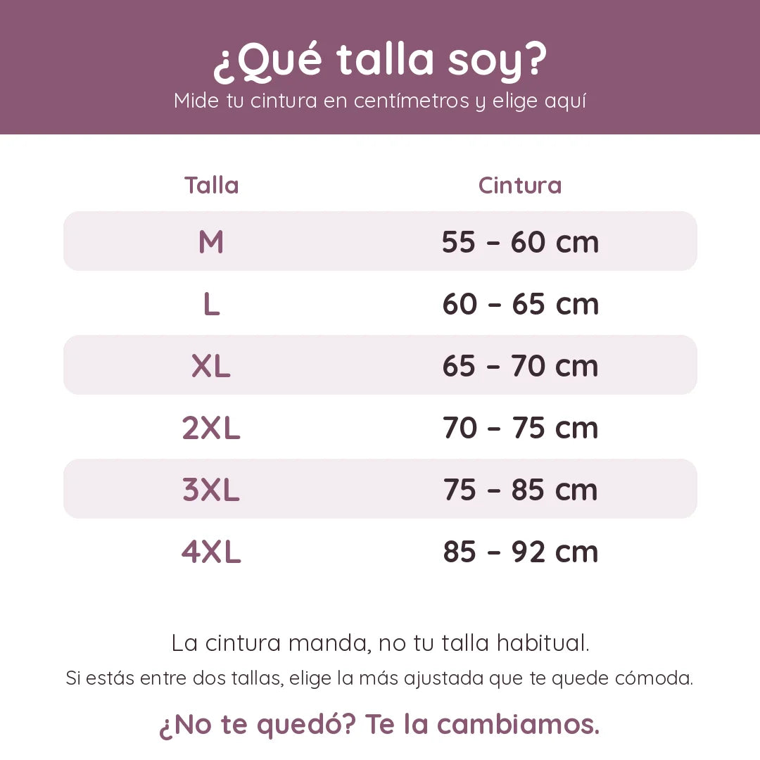 Faja panty posparto sin velcro, discreta bajo la ropa