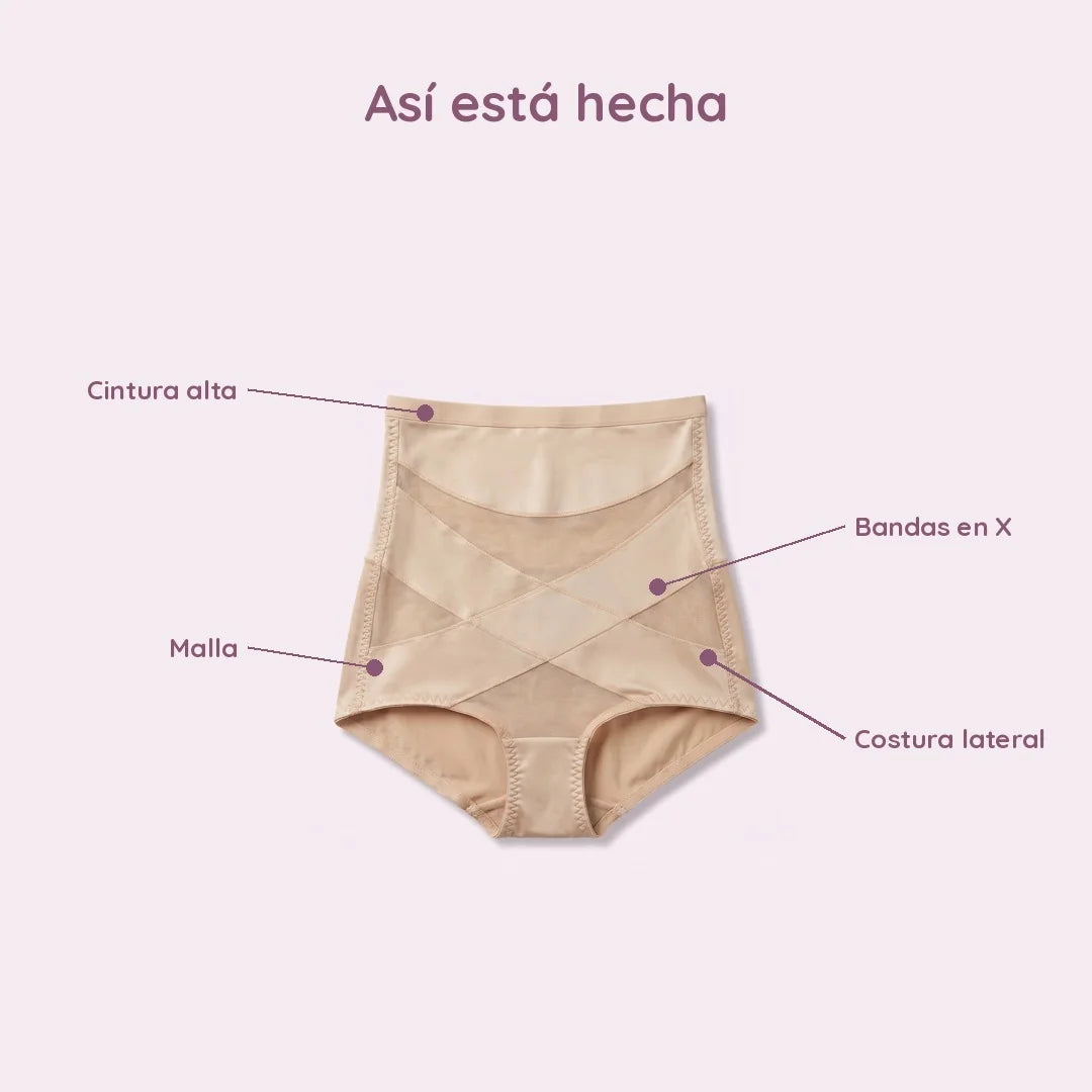 Faja panty posparto sin velcro, discreta bajo la ropa